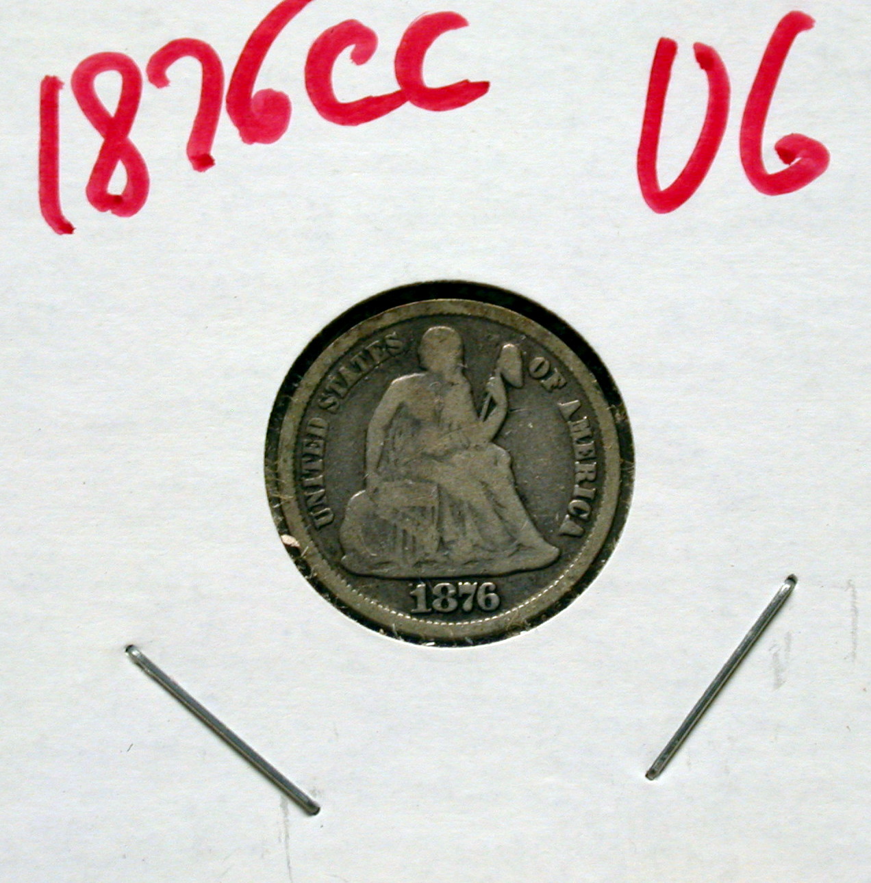 1876 CC Seated Dime in VG - Click Image to Close